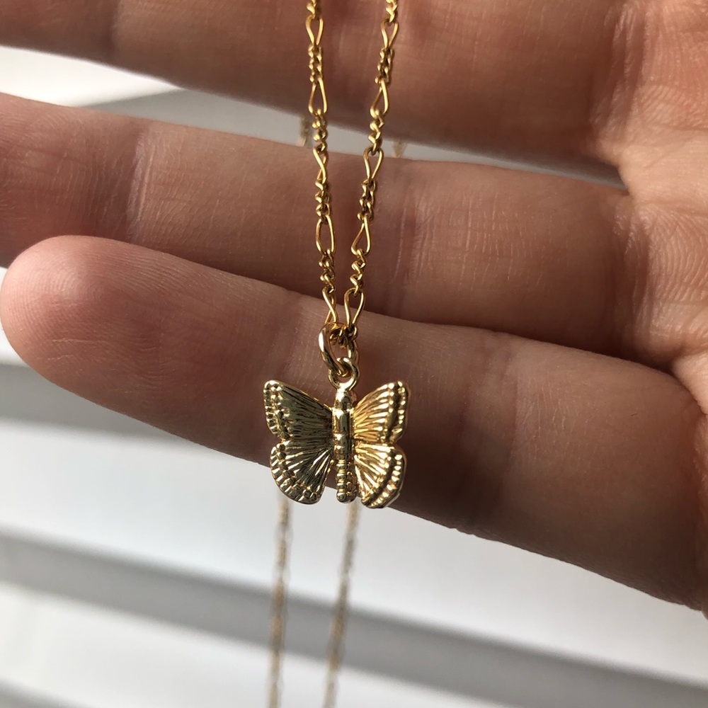 Butterfly gold filled 18 inch necklace. Worn once! Make an offer!